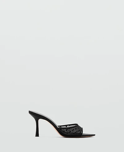 Mango Women's Lace Heeled Sandals