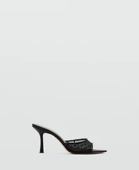 Mango Women's Lace Heeled Sandals