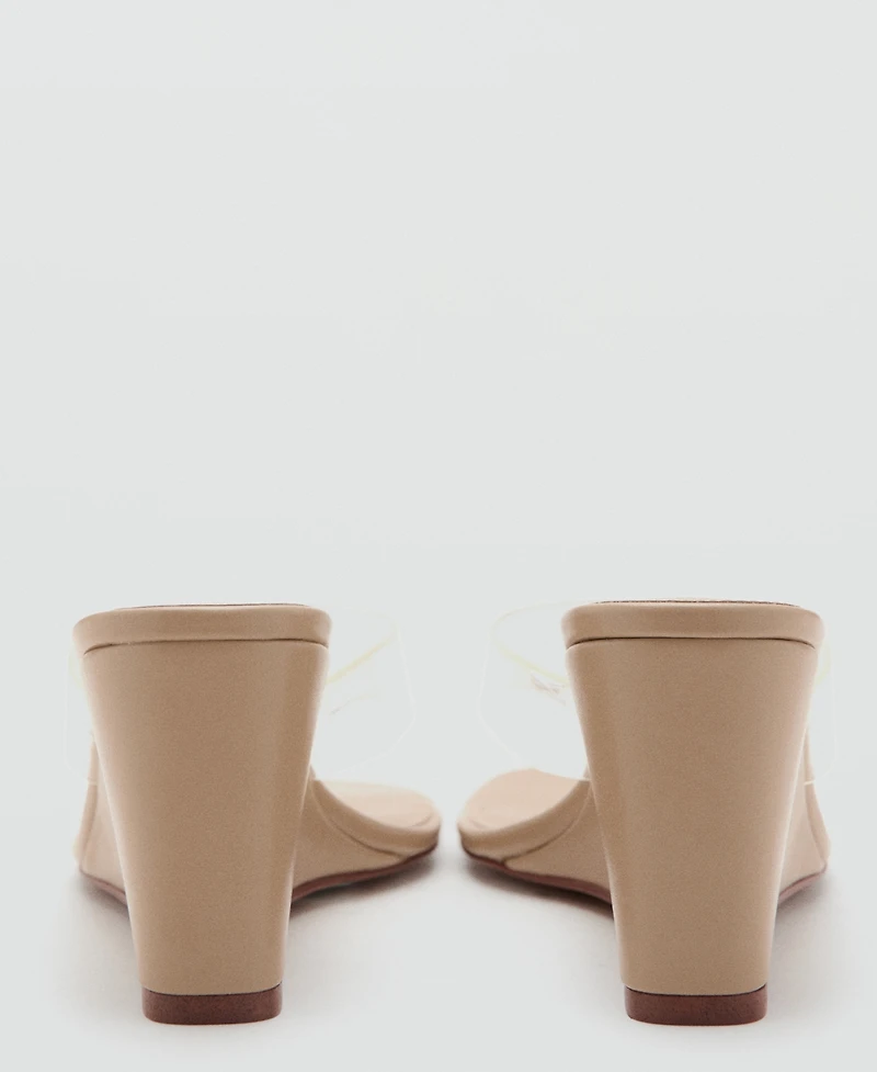 Mango Women's Vinyl Strap Wedge Sandals