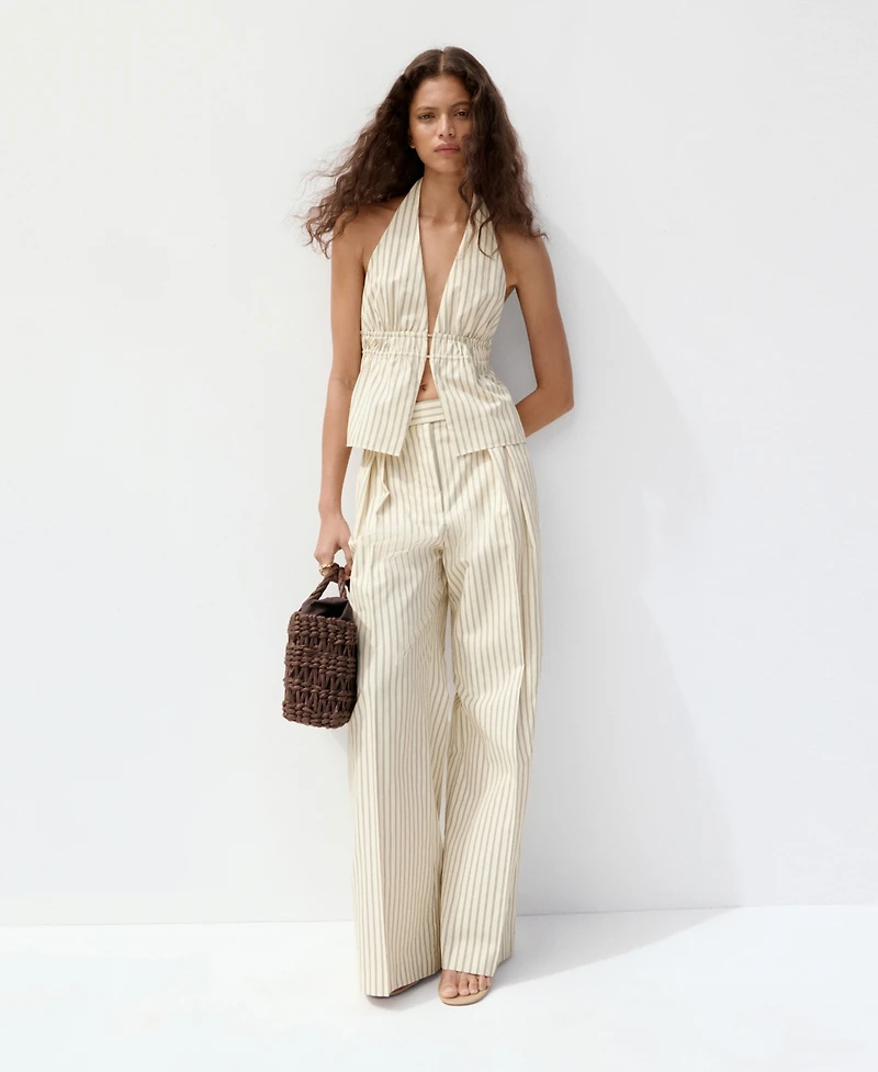 Mango Women's Chalk-Stripe Straight Pants