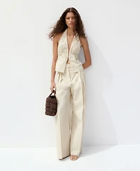 Mango Women's Chalk-Stripe Straight Pants