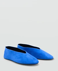 Mango Women's Suede Leather Ballet Flats