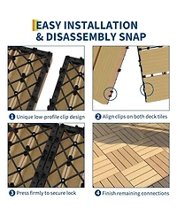 gaomon Interlocking Patio Flooring Tiles for Patio, Balcony, Porch, Poolside