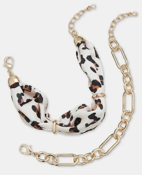 On 34th Leopard Scarf & Link Flex Bracelets, 2-Piece Set, Macy's Exclusive