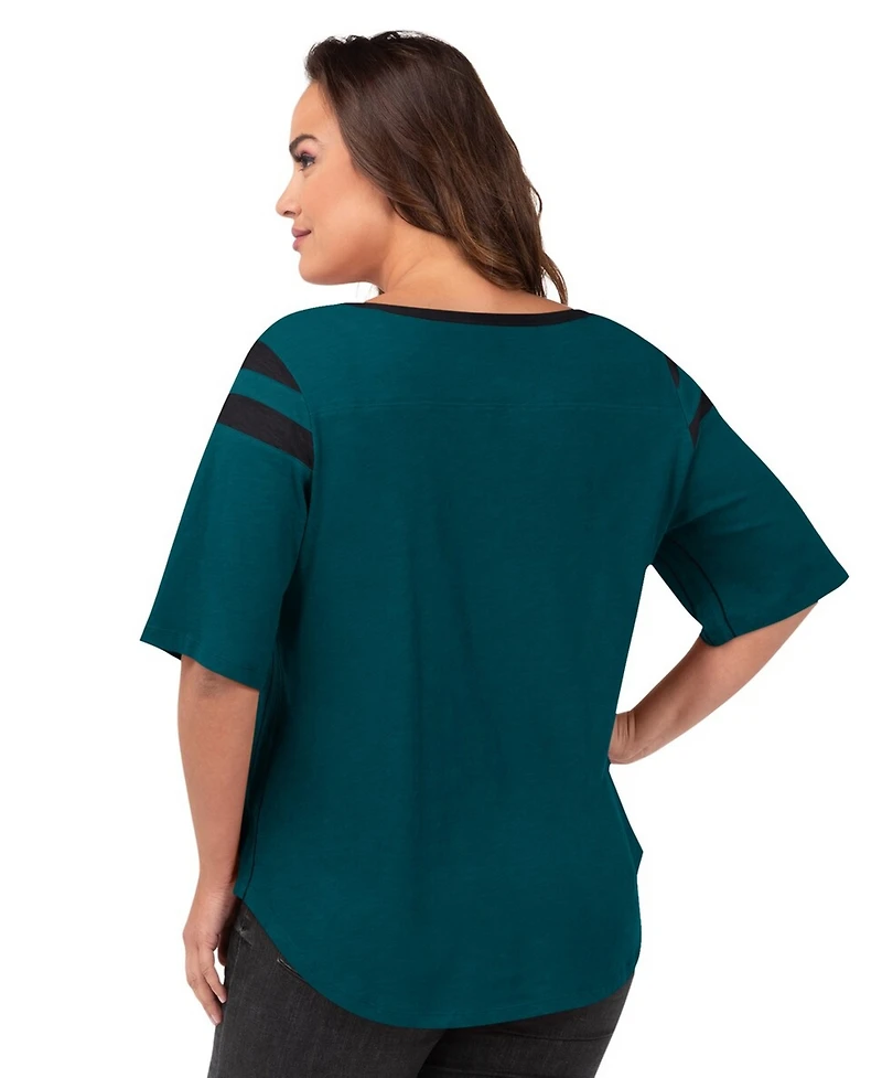 G-iii 4Her by Carl Banks Women's Green Philadelphia Eagles Plus Linebacker T-Shirt