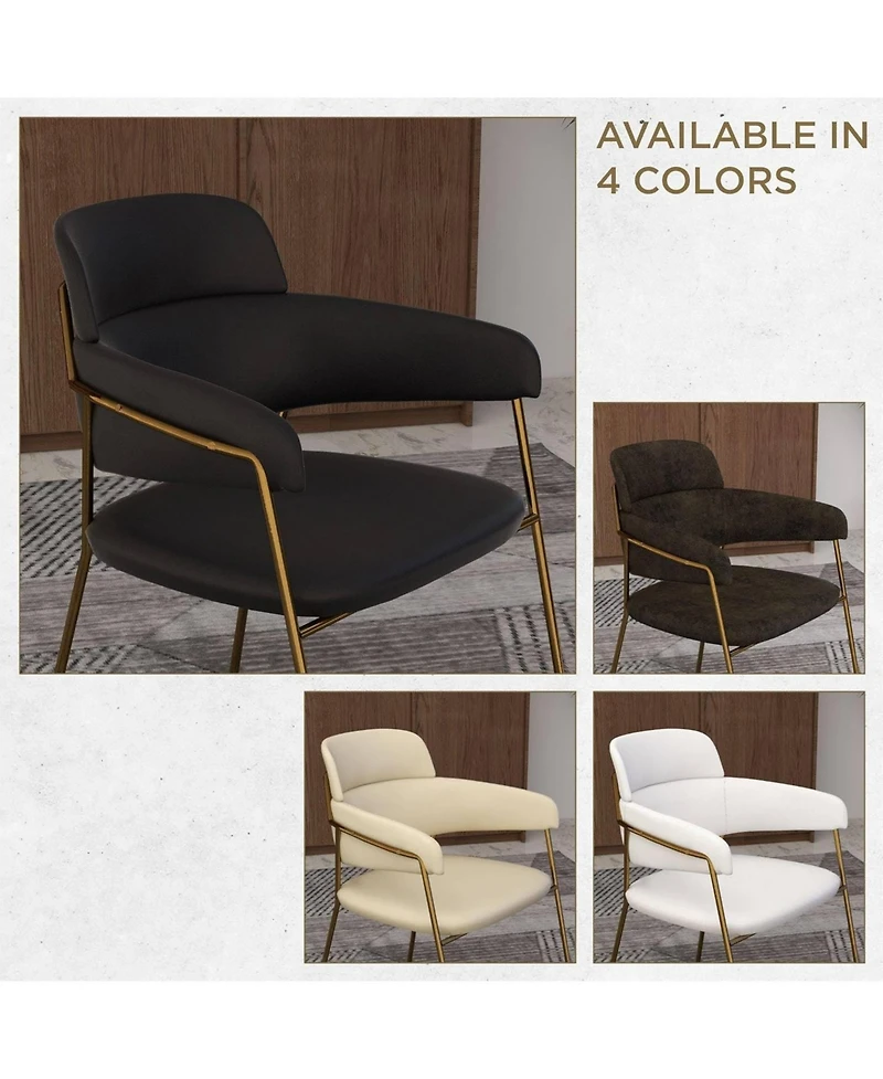 LeisureMod Axis Dining Chair, Velvet Upholstery with Stainless Steel Legs, Accent Side Chair for Modern Home, Kitchen and