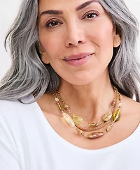 Style & Co Multi-Beaded Three-Row Layered Necklace, Macy's Exclusive