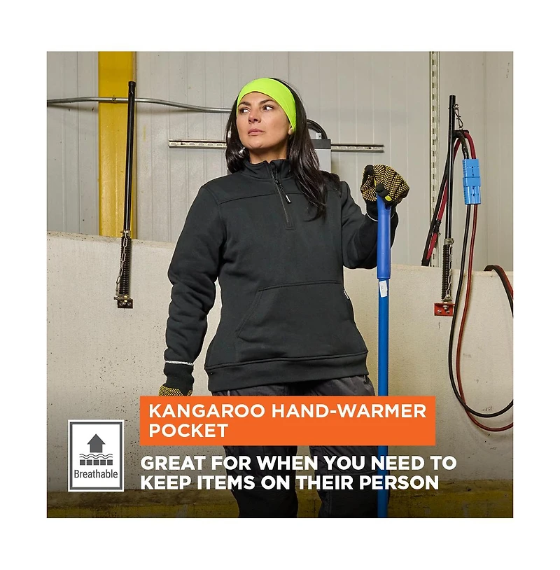RefrigiWear Women's Quarter-Zip Fleece Sweatshirt - Insulated Ladies Work Pullover with Thermal Comfort