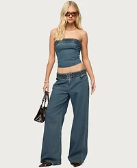 Edikted Women's Braidey Strapless Denim Top