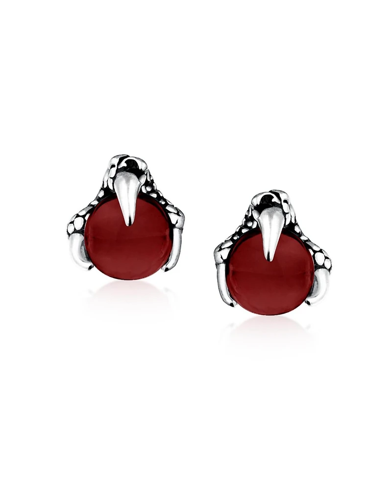 Bling Jewelry Gothic Punk Biker Dragon Claw Stud Earrings Ball Orb Stainless Steel