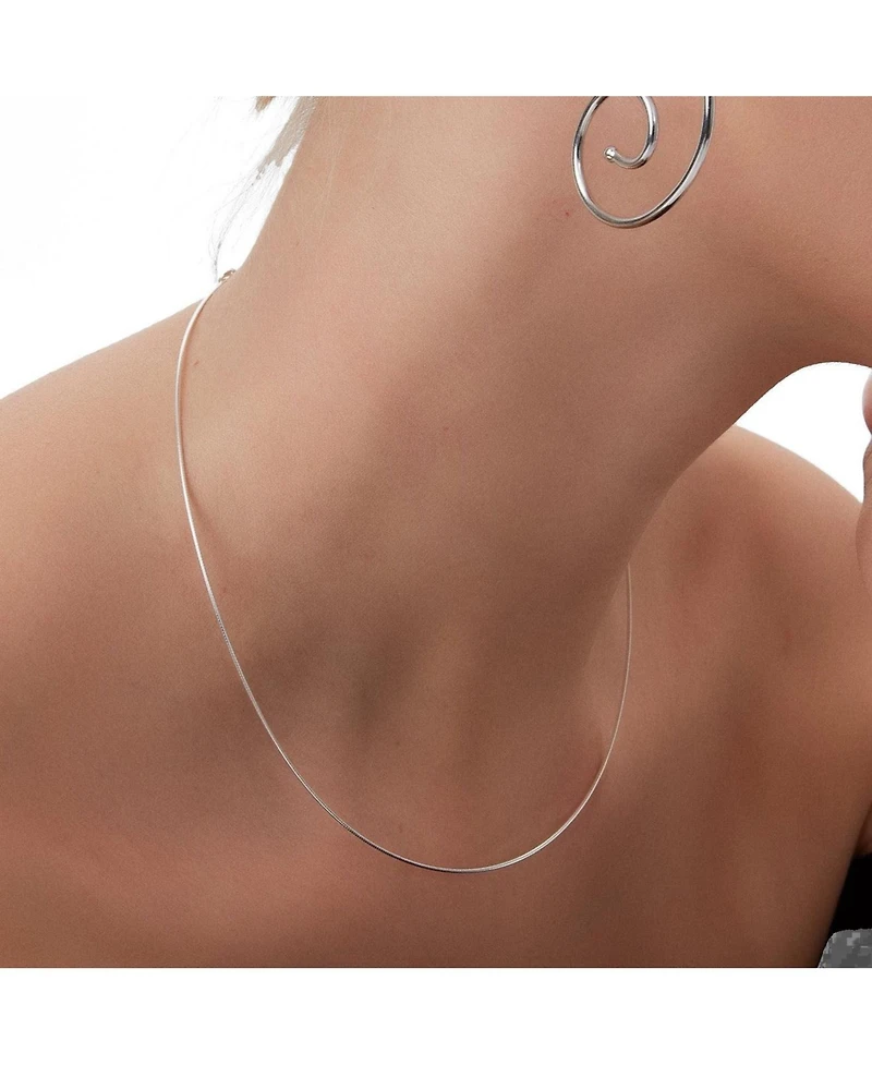 Sterling Silver Rigid Fine Chain Choker Necklace