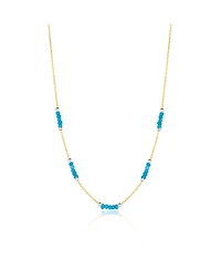 Spero London Turquoise Beaded Sterling Silver Chain Necklace in Gold