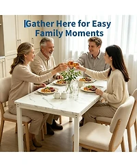homfan 71-Inch Industrial Dining Table for 6-8, Rectangular Kitchen Table with Sturdy Metal Framend