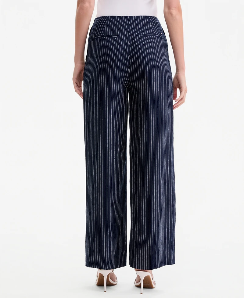 Tommy Hilfiger Women's Nautical Stripe High-Rise Wide-Leg Pants