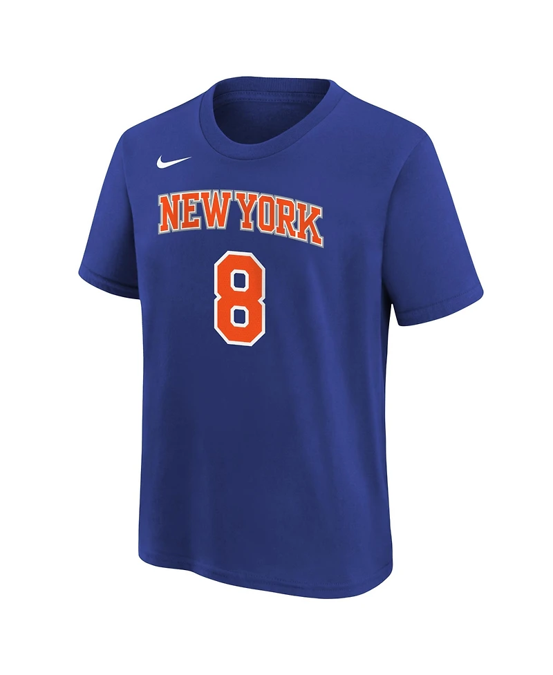 Nike Big Boys and Girls Og Anunoby Blue New York Knicks Icon Name & Number T-Shirt