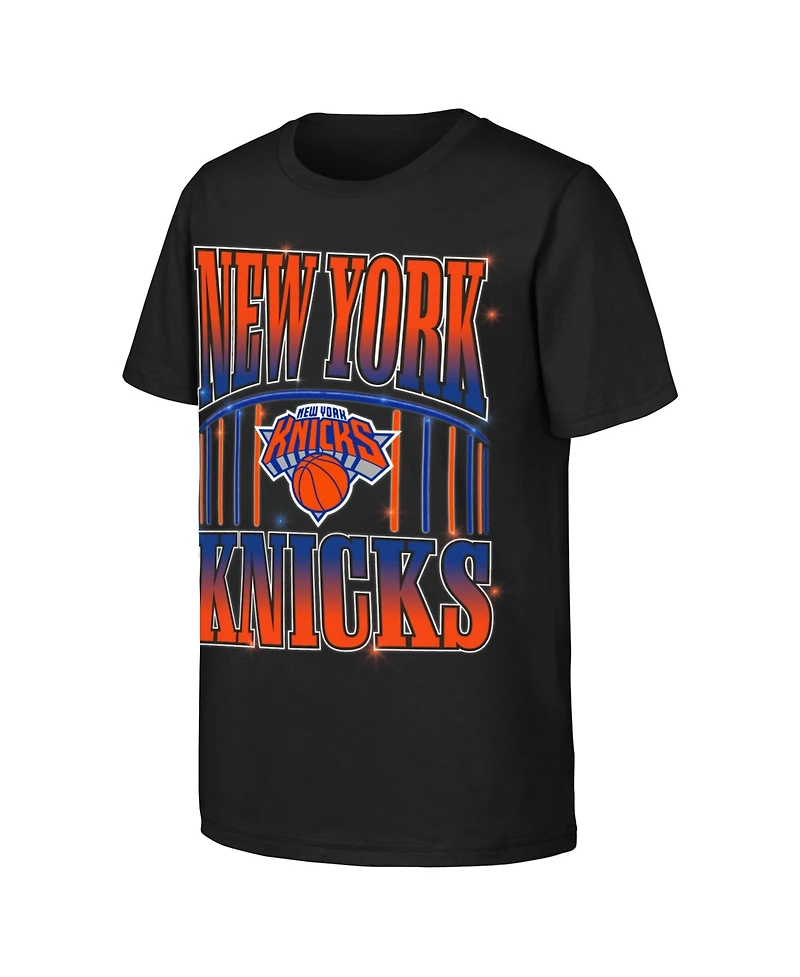 Outerstuff Big Boys and Girls Black New York Knicks Primetime T-Shirt