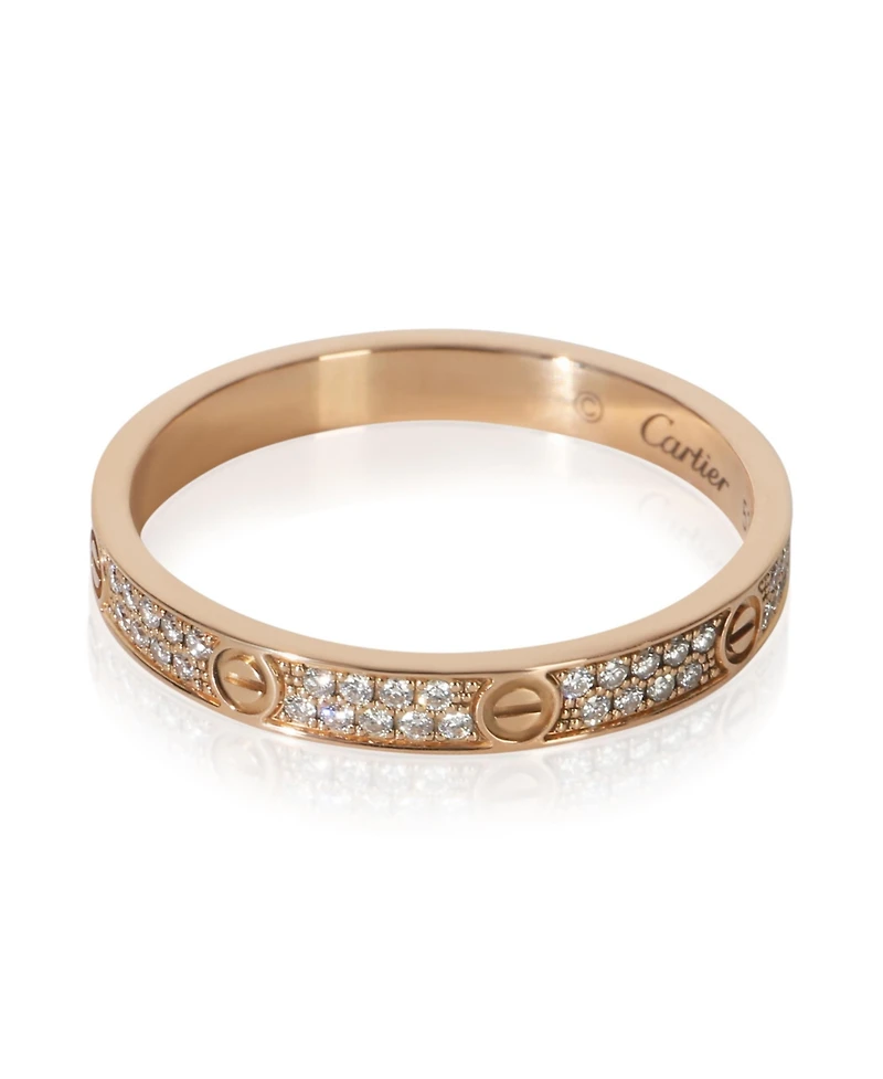 Pre-Owned Cartier Rose Gold Diamond Mini Model Love Ring