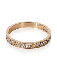Pre-Owned Cartier Rose Gold Diamond Mini Model Love Ring