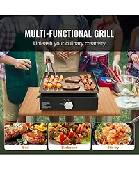 Cozito Countertop Gas Griddle, 16.9 inches Manual Flat Top with Steel Plate and 22,000 Btu Output