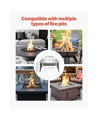Cozito Fire Pit Heat Deflector, 25.4 inches Square Stainless Steel Burner Cover with Foldable Legs