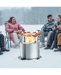 Cozito Fire Pit Heat Deflector, 25 in Round 304 Stainless Steel Heat Diffuser Cover