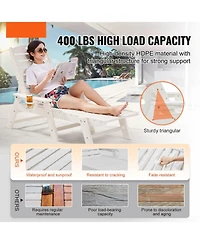 Cozito Chaise Lounge Chair, 400 lb Capacity 6-Position Adjustable Hdpe Patio Lounger