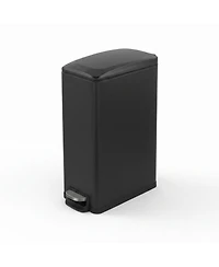 Maga Casa 12 Gal/45 Liter Slim Stainless Steel Step-on Kitchen Trash Can Hands-Free Foot Pedal Soft-Close Lid for Home Office