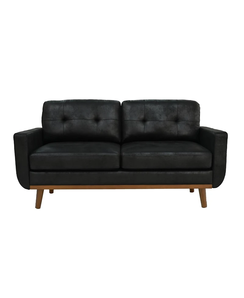Rainsken 65 inch Small Loveseat, Comfy Mini Cloud Couch, breathable Foil fabric and solid wood legs, for Living Room Apartment