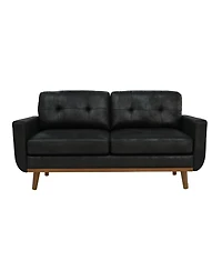 Rainsken 65 inch Small Loveseat, Comfy Mini Cloud Couch, breathable Foil fabric and solid wood legs, for Living Room Apartment