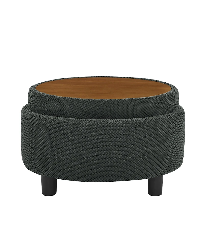Rainsken 25 Inch Round Storage Ottoman