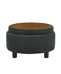 Rainsken 25 Inch Round Storage Ottoman