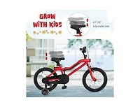 Hongge 16 Inches Kids Bike with Led Lights, Adjustable Carbon Steel Bicycle-4-7 Years