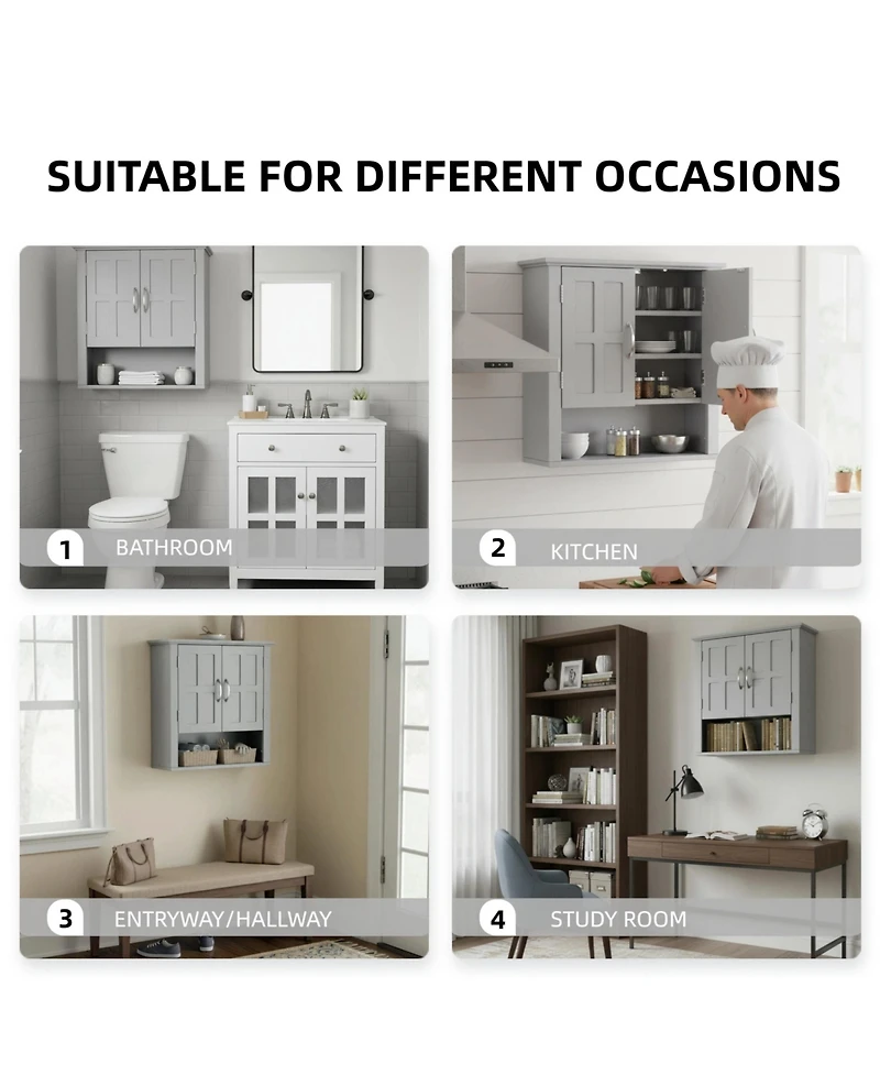 Midola Bathroom Wall Storage Cabinet, Multi