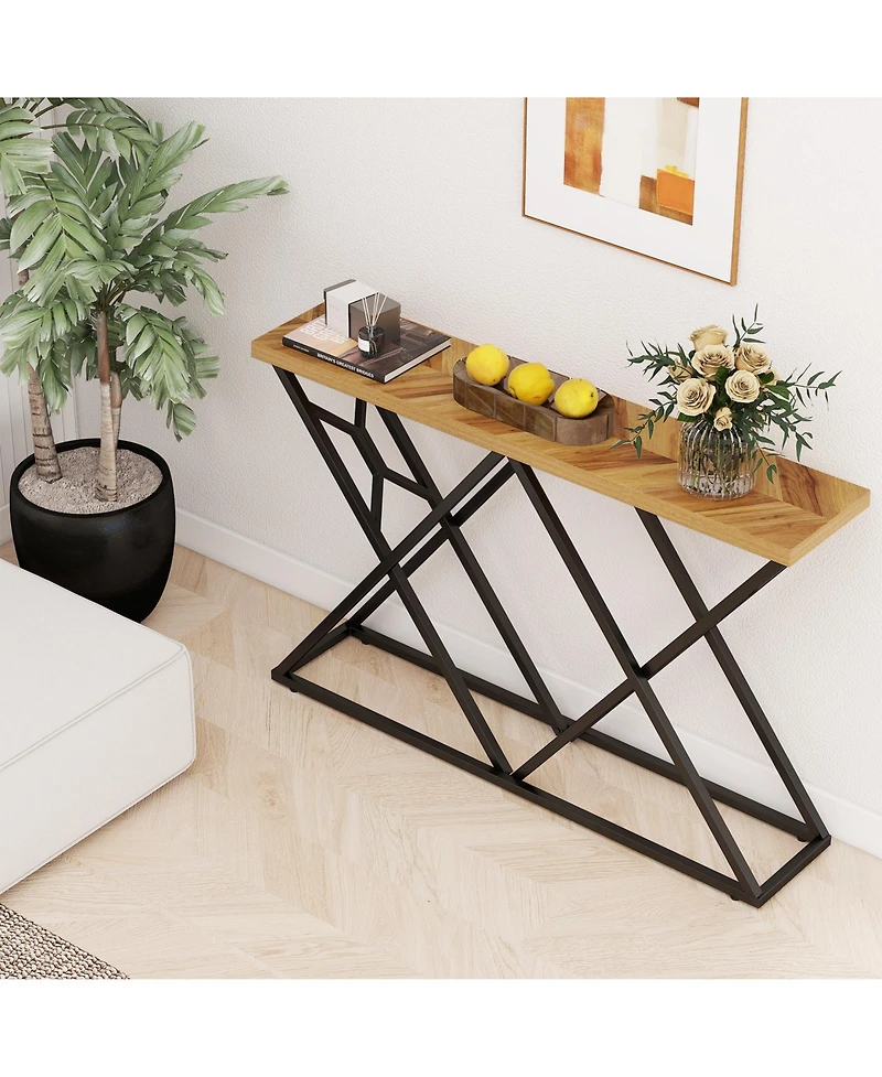 Slickblue Entryway Console Table with Sturdy Metal Frame
