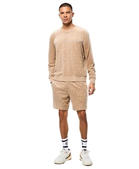 Sergio Tacchini Men's Bandiera Debossed Velour Crewneck
