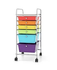 Gouun 6-Drawer Rolling Storage Cart Organizer with 4 Casters for Home Office