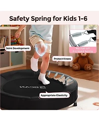 Bcan SP1 36 Inch Astm Certified Toddler Trampoline Indoor Kids Mini Trampoline with Safety Cover Foam Handle