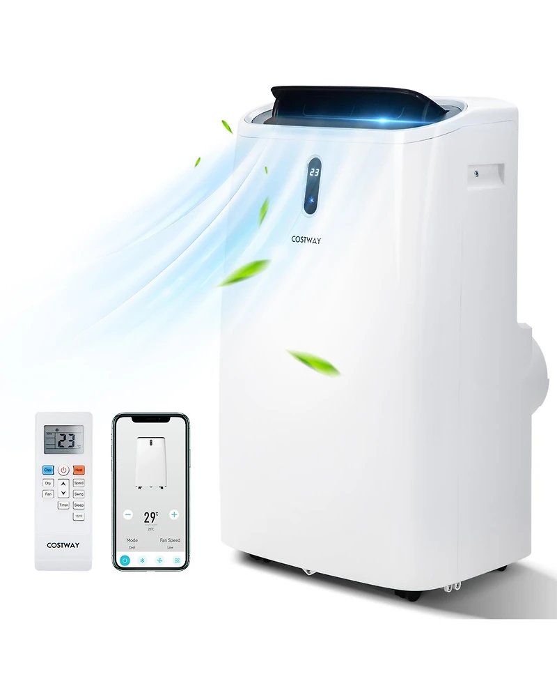 Costway 8800 Btu (14000 Btu Ashrae) Portable Air Conditioner 4-in-1 Air Cooler With App and WiFi Smart Control