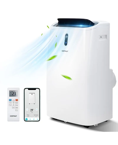 Costway 8800 Btu (14000 Btu Ashrae) Portable Air Conditioner 4-in-1 Air Cooler With App and WiFi Smart Control