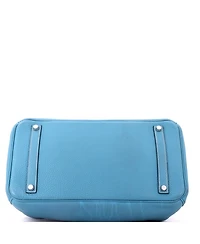 Pre-Owned HERMES Birkin 35 Handbag Blue Togo with Palladium Hardware