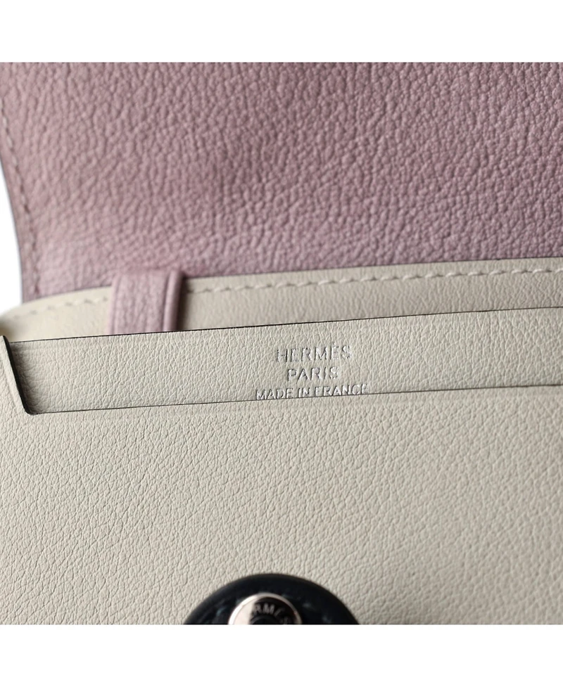 Pre-Owned Hermes Chien Card Holder with Strap Swift and Chevre Mysore