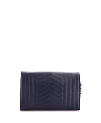 Pre-Owned Saint Laurent Medium Classic Monogram Chain Wallet Mixed Matelasse Leather