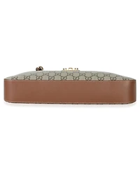 Pre-Owned Gucci Beige Ebony Gg Supreme Monogram Canvas Medium Padlock Shoulder Bag