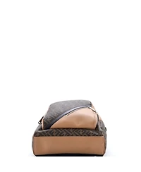 Pre-Owned Fendi Large Front Pocket Chiodo Backpack Zucca Coated Canvas with Leather