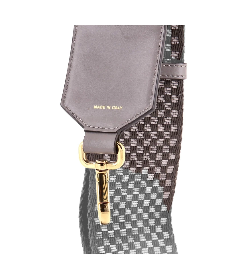 Pre-Owned Fendi Logo Strap You Shoulder Strap Check Canvas and Leather
