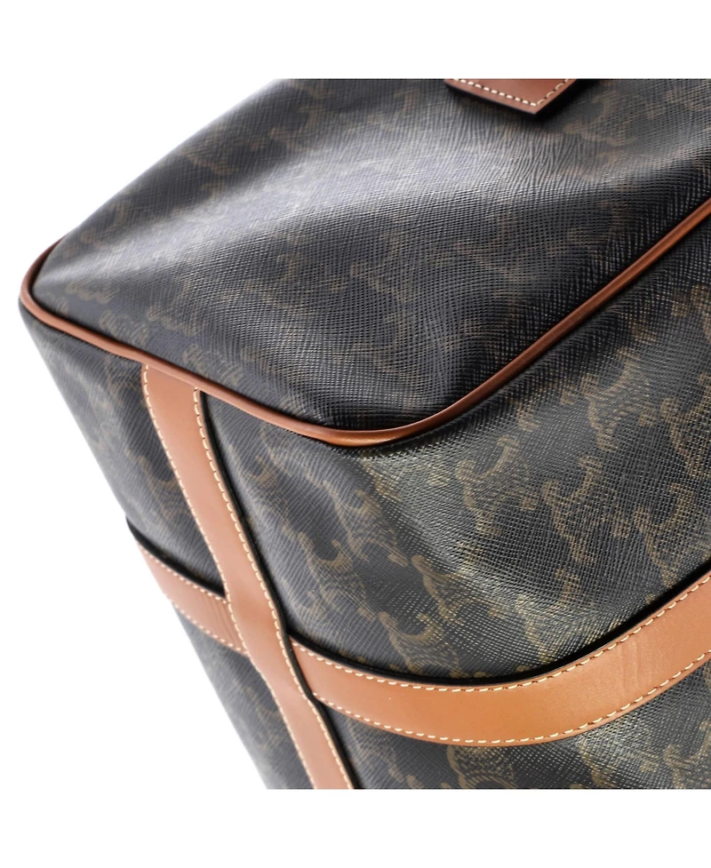 Pre-Owned Celine Large Boston Bag Triomphe Coated Canvas
