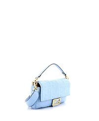Pre-Owned Fendi Medium Baguette Nm Bag Zucca Embossed Leather
