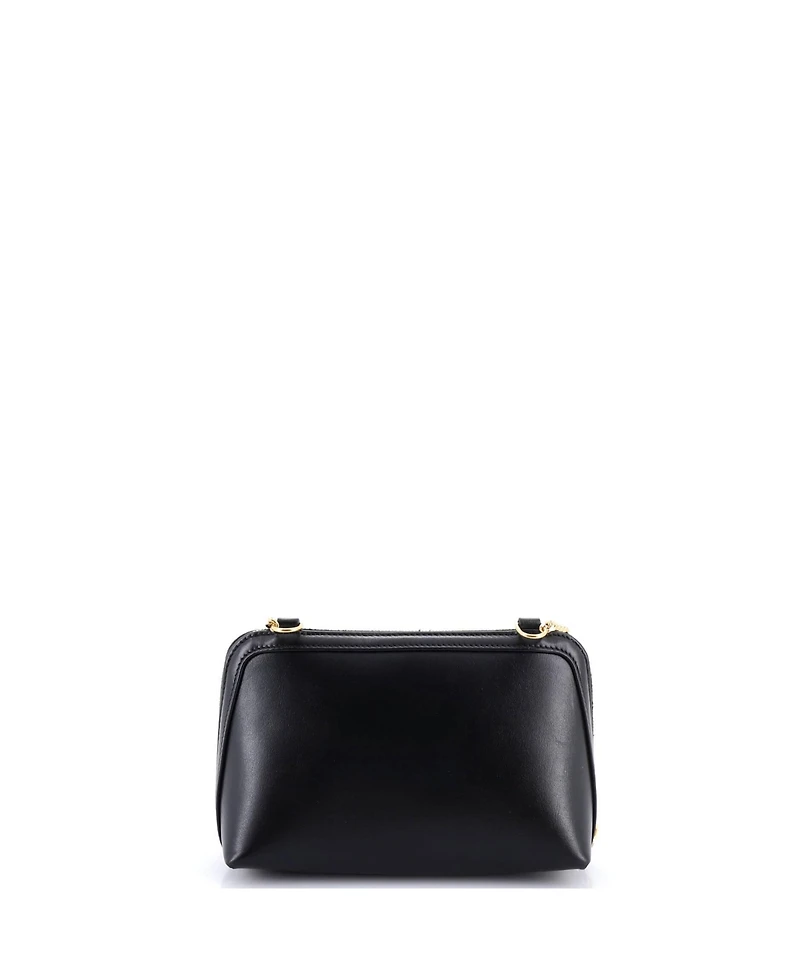 Pre-Owned Celine Cuir Triomphe Zip Around Chain Clutch Leather