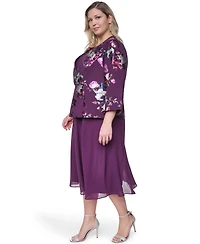 Jessica Howard Plus Padded Removable Jacket & Sleeveless Dress, 2-Piece Set