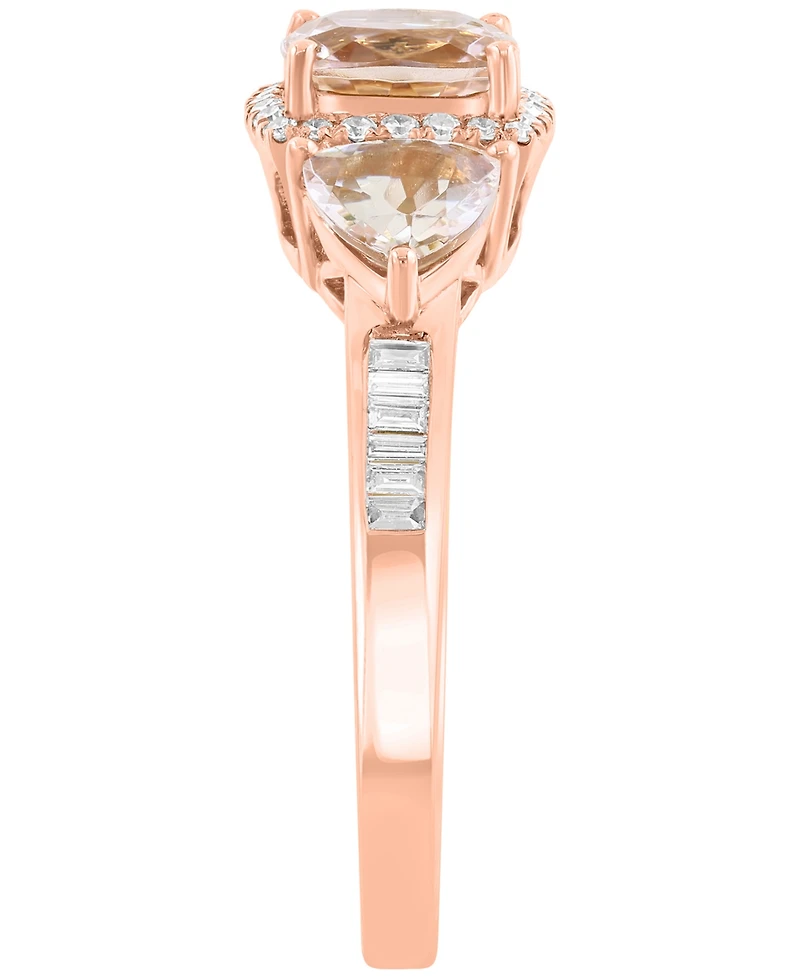 Effy Collection Morganite (1-1/2 ct. t.w.) & Diamond (1/6 ct. t.w.) Ring in 14k Rose Gold